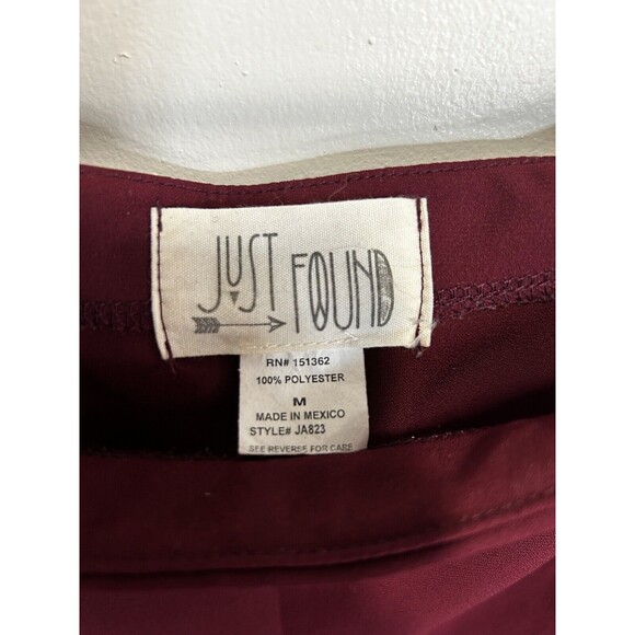 Just Found Women’s Boho Off Shoulder Blouse Maroon Size Medium - Picture 2 of 5